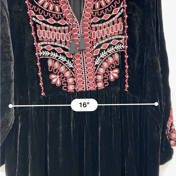 Johnny Was Velvet Embroidered Midi 2X - Picture 9 of 10